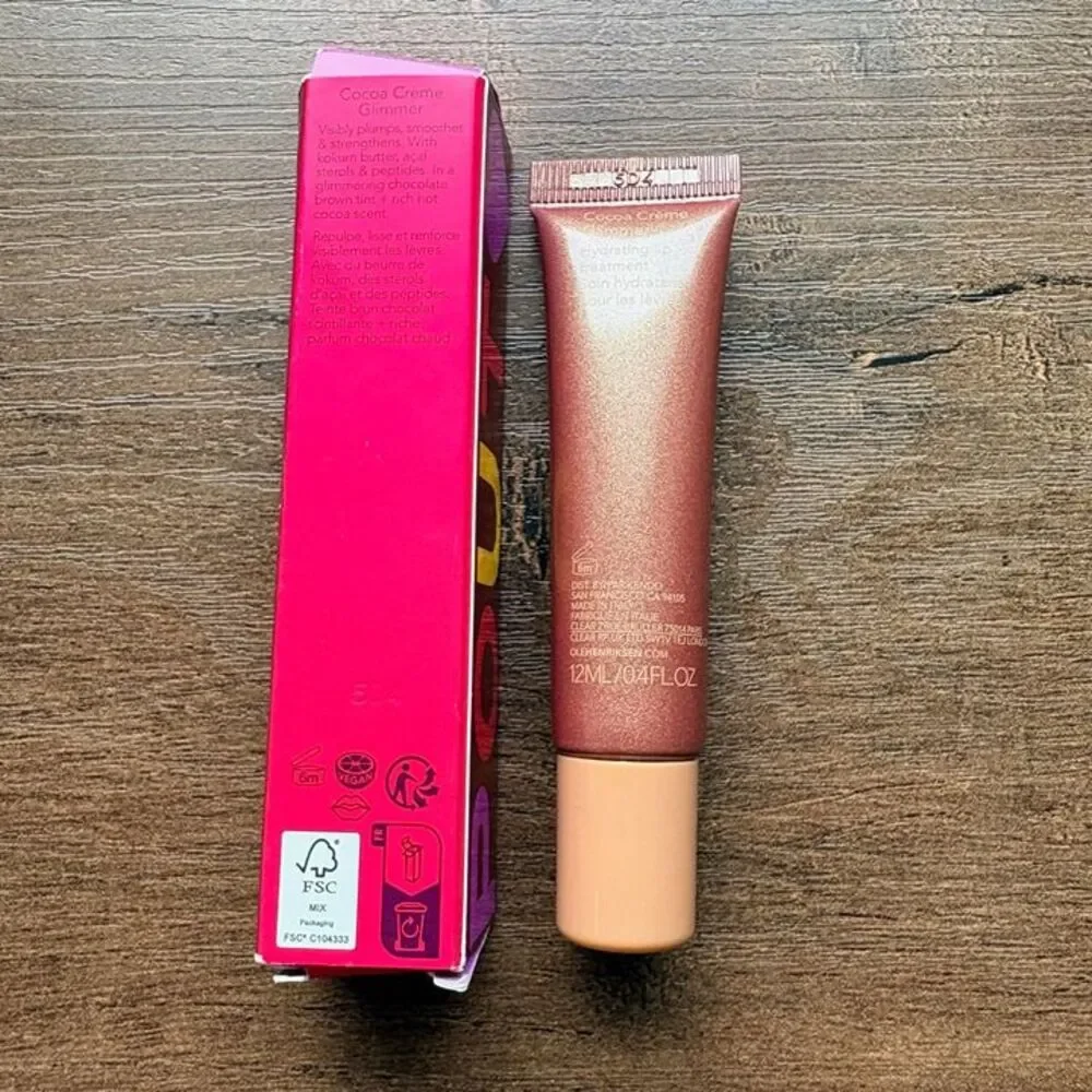 Ole Henriksen Pout Preserve Peptide Lip Treatment Cocoa Creme Glimmer NIB